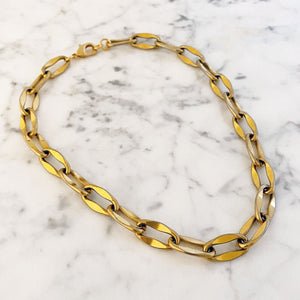 WARWICK elongated link gold chain necklace - 