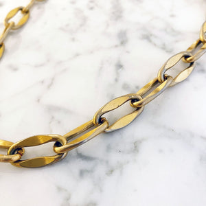 WARWICK elongated link gold chain necklace - 