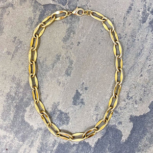 WARWICK elongated link gold chain necklace - 