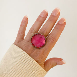 WHEATON statement pink cocktail ring - 