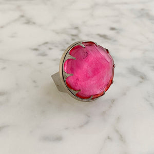 WHEATON statement pink cocktail ring-GREEN BIJOU