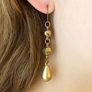 XENA lightweight bronze drop earrings - 