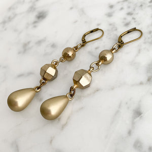 XENA lightweight bronze drop earrings - 