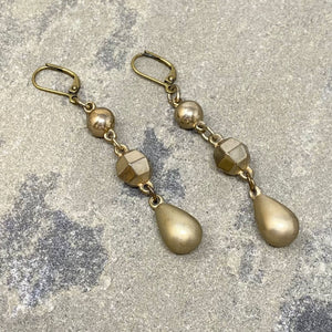 XENA lightweight bronze drop earrings - 