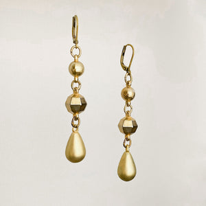 XENA lightweight bronze drop earrings - 