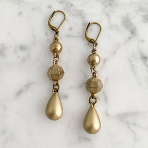 XENA lightweight bronze drop earrings - 