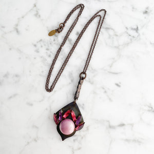 ZANDER pink purple pendant necklace - 