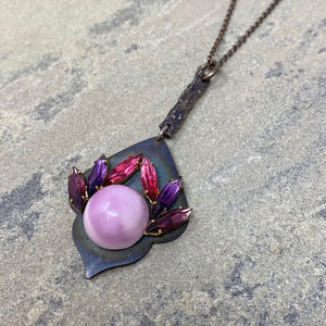 ZANDER pink purple pendant necklace - 