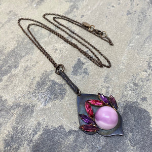 ZANDER pink purple pendant necklace - 
