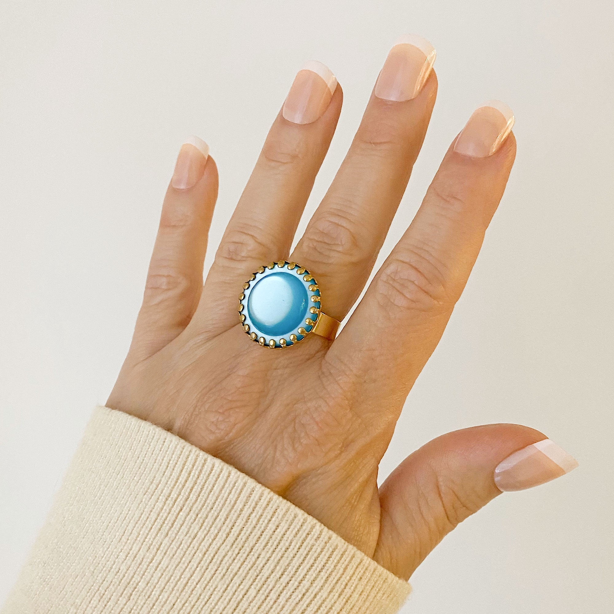 ZANE vintage teal cocktail ring - 