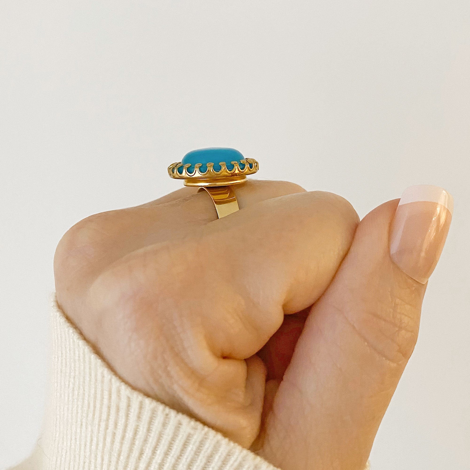 ZANE vintage teal cocktail ring - 
