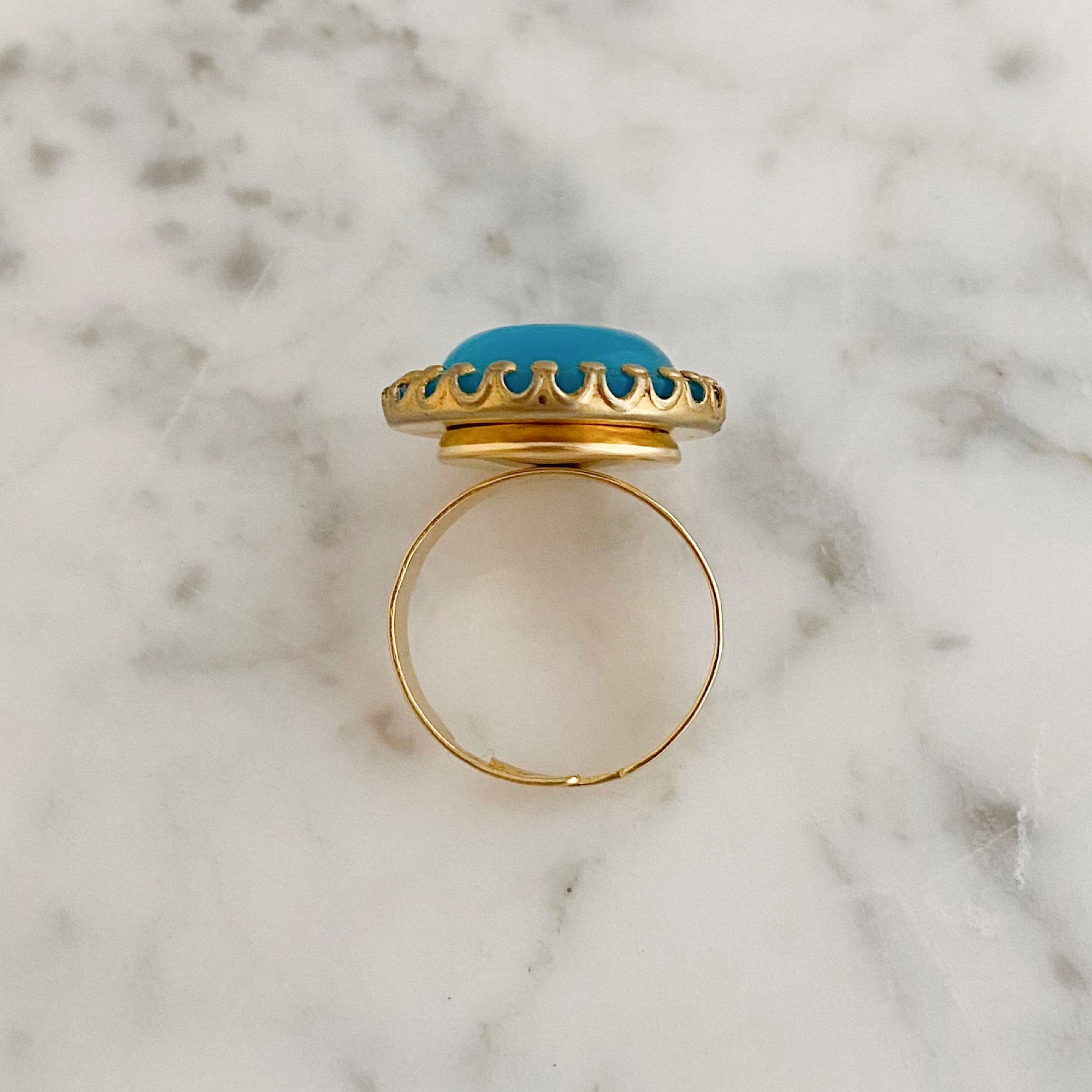 ZANE vintage teal cocktail ring - 