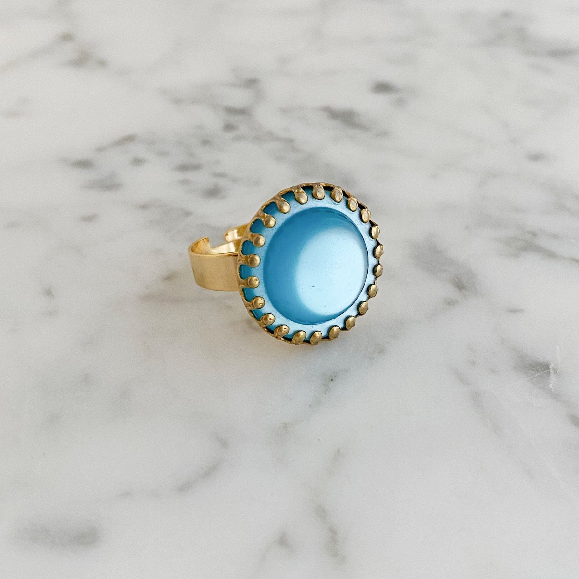 ZANE vintage teal cocktail ring - 